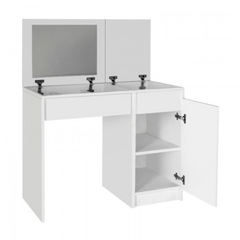 Τουαλέτα με καθρέπτη Huma Megapap χρώμα λευκό 90x45x118,2εκ.