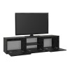 Έπιπλο τηλεόρασης Lumbera Megapap χρώμα sencron black 160x29,5x42εκ.
