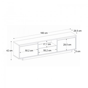 Έπιπλο τηλεόρασης Lumbera Megapap χρώμα sencron black 160x29,5x42εκ.