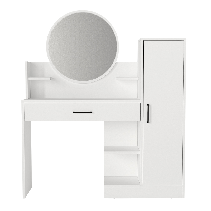 Τουαλέτα με καθρέπτη Andera Megapap χρώμα λευκό 123,9x35x144,4εκ.