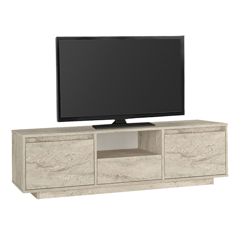 Έπιπλο τηλεόρασης Lumbera Megapap χρώμα travertine 160x29,5x42εκ.