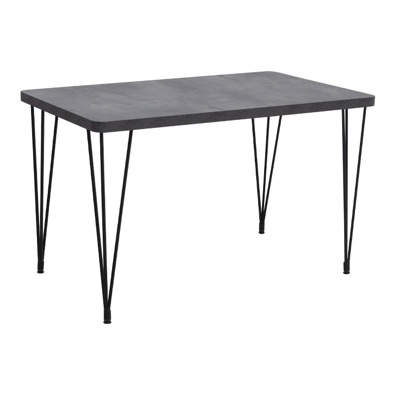 Σετ τραπεζαρία 5τμχ Roger - Rosa Megapap Mdf - PU χρώμα σκούρο γκρι σκυροδέματος - μαύρο 120x70x75εκ.