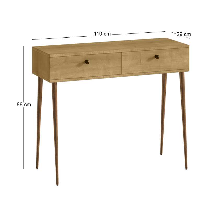 Κονσόλα Alis Megapap χρώμα sapphire oak 110x29x88εκ.