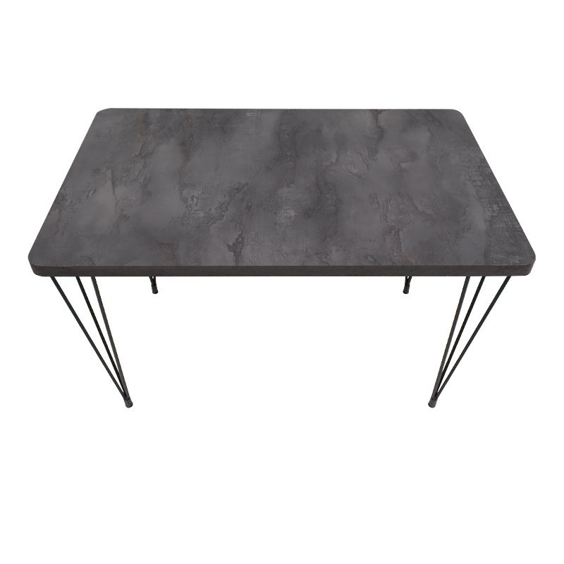 Σετ τραπεζαρία 5τμχ Roger - Iris Megapap Mdf - ύφασμα χρώμα σκούρο γκρι σκυροδέματος - γκρι 120x70x75εκ.