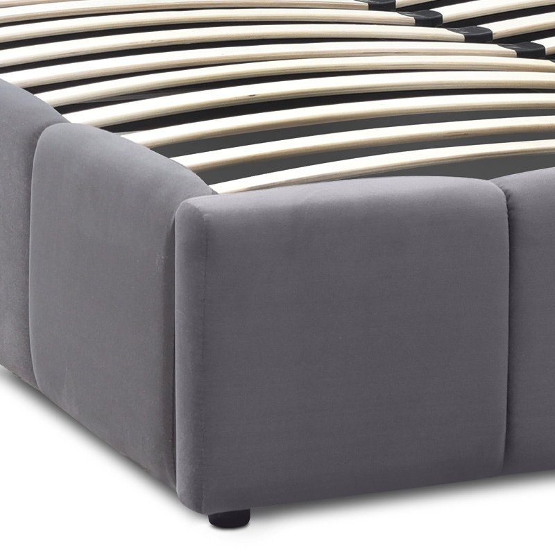 Κρεβάτι Elora Megapap βελούδινο με αποθηκευτικό χώρο χρώμα γκρι 160x200εκ.