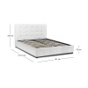 Κρεβάτι Iro Megapap από τεχνόδερμα με αποθηκευτικό χώρο χρώμα λευκό 150x200εκ.