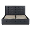Κρεβάτι Iro Megapap από τεχνόδερμα με αποθηκευτικό χώρο χρώμα μαύρο 150x200εκ.