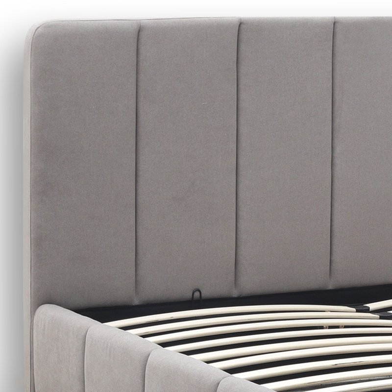 Κρεβάτι Nival Megapap υφασμάτινο με αποθηκευτικό χώρο χρώμα μπεζ 160x200εκ.