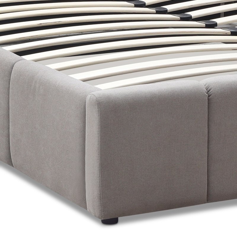 Κρεβάτι Nival Megapap υφασμάτινο με αποθηκευτικό χώρο χρώμα μπεζ 160x200εκ.