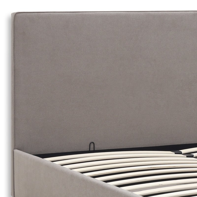 Κρεβάτι Verona Megapap υφασμάτινο με αποθηκευτικό χώρο χρώμα γκρι - μπεζ 160x200εκ.