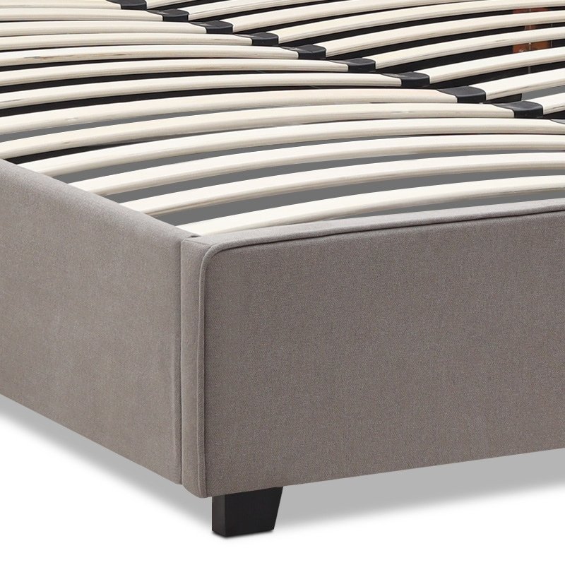 Κρεβάτι Verona Megapap υφασμάτινο με αποθηκευτικό χώρο χρώμα γκρι - μπεζ 160x200εκ.