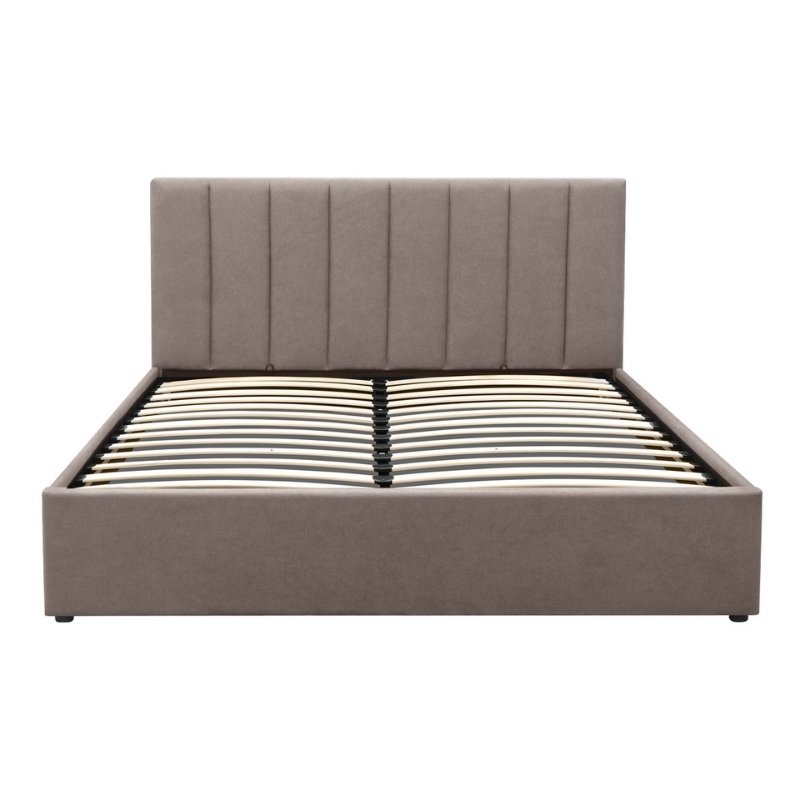 Κρεβάτι Renata Megapap υφασμάτινο με αποθηκευτικό χώρο χρώμα μπεζ 150x200εκ.