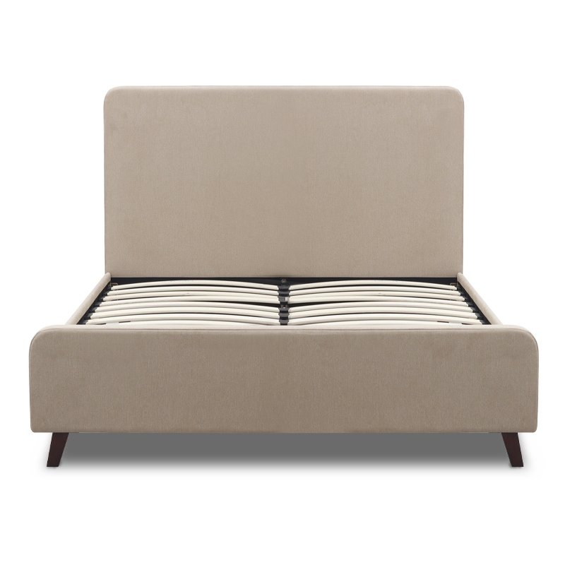 Κρεβάτι Ovelia Megapap υφασμάτινο χρώμα μπεζ 120x200εκ.