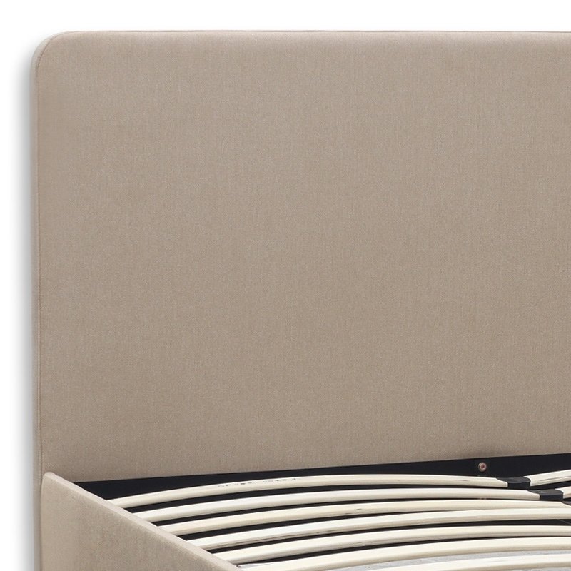 Κρεβάτι Ovelia Megapap υφασμάτινο χρώμα μπεζ 140x190εκ.