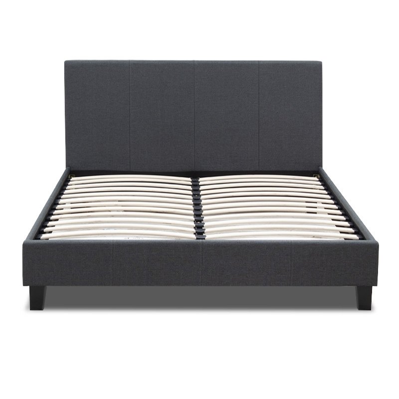 Κρεβάτι Flat Megapap υφασμάτινο χρώμα ανθρακί 120x200εκ.