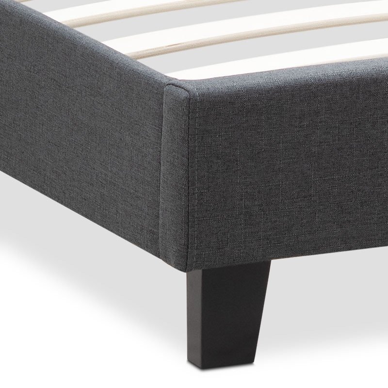 Κρεβάτι Flat Megapap υφασμάτινο χρώμα ανθρακί 120x200εκ.