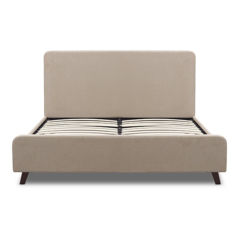Κρεβάτι Ovelia Megapap υφασμάτινο χρώμα μπεζ 150x200εκ.
