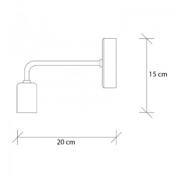Απλίκα τοίχου Aven Megapap E27 μεταλλική χρώμα μαύρο 8x20x15εκ.