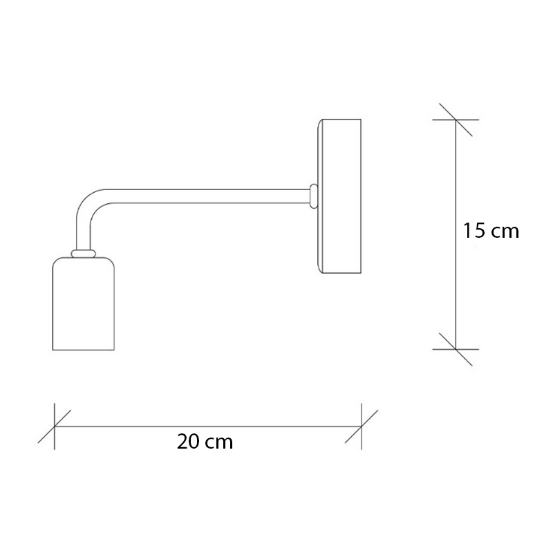 Απλίκα τοίχου Aven Megapap E27 μεταλλική χρώμα μαύρο 8x20x15εκ.