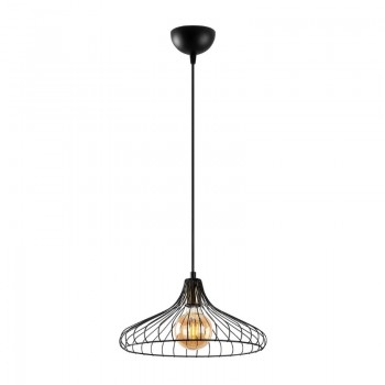 Φωτιστικό οροφής Adda Megapap E27 μεταλλικό μονόφωτο χρώμα μαύρο Ø36x120εκ.