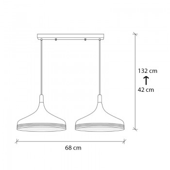 Φωτιστικό οροφής Franko Megapap E27 μεταλλικό δίφωτο χρώμα μαύρο - χρυσό 68x36x132εκ.