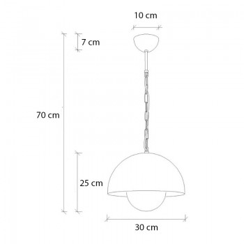 Φωτιστικό οροφής Neptun Megapap E27 μεταλλικό μονόφωτο χρώμα πράσινο Ø30x70εκ.