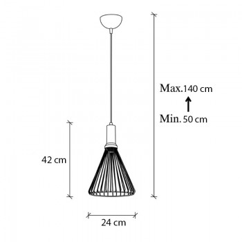 Φωτιστικό οροφής Mentor Megapap E27 μεταλλικό μονόφωτο χρώμα μαύρο Ø24x140εκ.