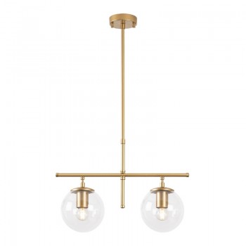 Φωτιστικό οροφής Nilufer Megapap E27 μεταλλικό δίφωτο χρώμα χρυσό 52x15x76εκ.