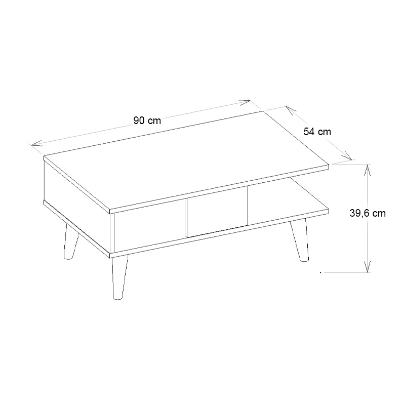 Τραπεζάκι σαλονιού Andros Megapap χρώμα sapphire oak - λευκό εφέ μαρμάρου 90x54x39,6εκ.