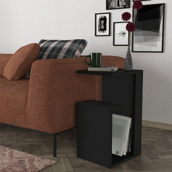 Τραπεζάκι βοηθητικό Rosana Megapap χρώμα μαύρο 35x29,5x60εκ.