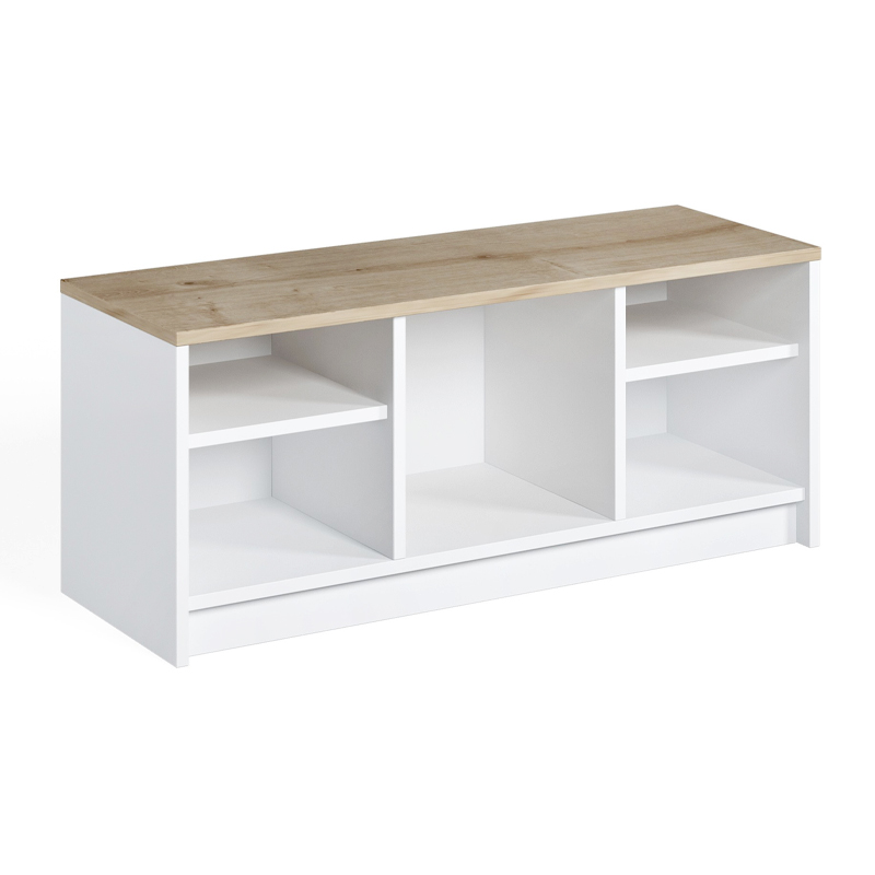 Παπουτσοθήκη London Megapap χρώμα λευκό - sapphire oak 100x35x40εκ.