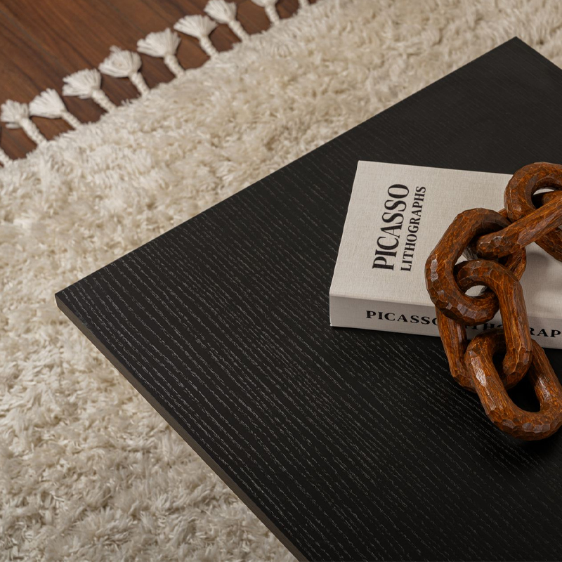 Τραπεζάκι σαλονιού Sabin Megapap χρώμα black wood 119x60x40εκ.