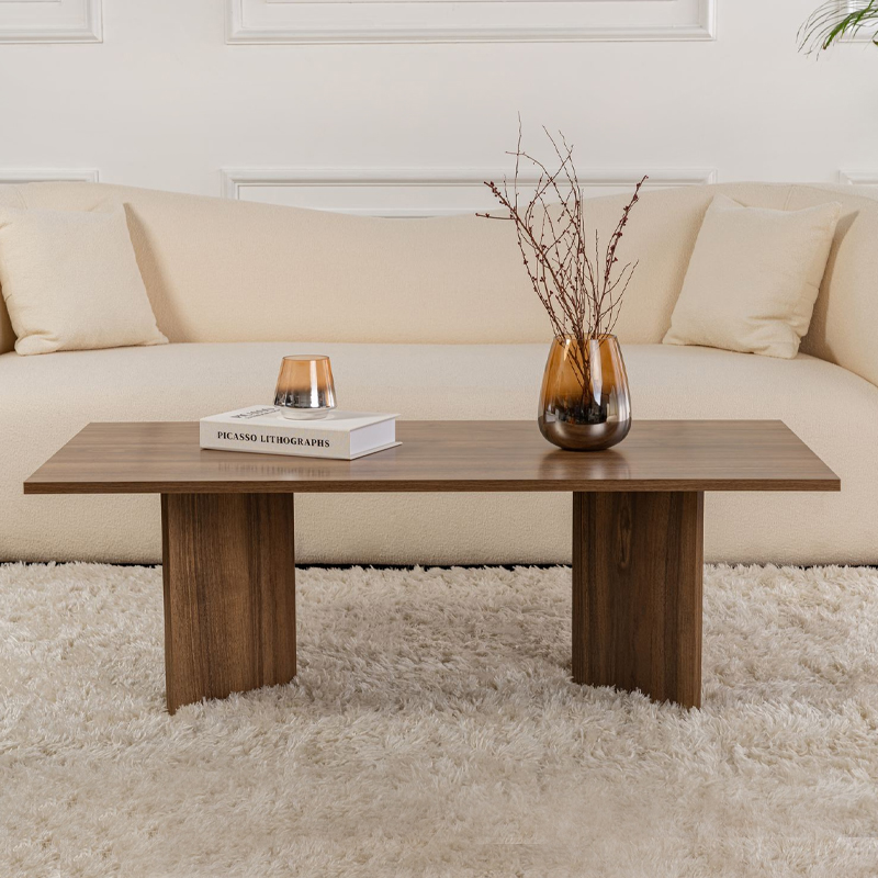 Τραπεζάκι σαλονιού Sabin Megapap χρώμα καρυδί 119x60x40εκ.