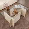 Τραπεζάκι σαλονιού Vetrino Megapap γυάλινο χρώμα travertine 105x65x40εκ.