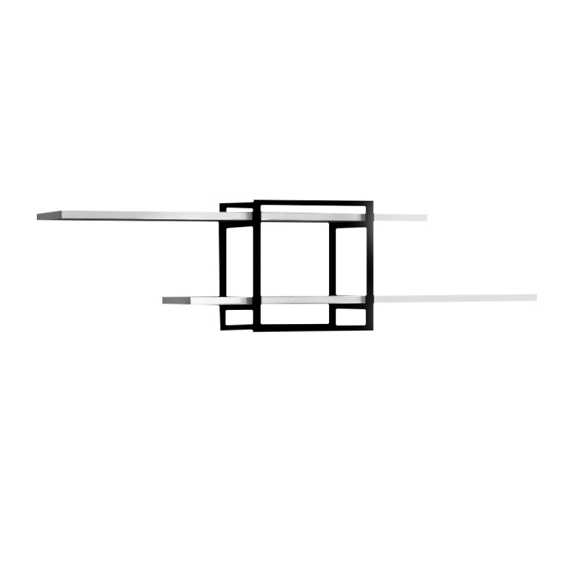 Ραφιέρα τοίχου Mone Megapap χρώμα λευκό - μαύρο 120x18x30εκ.