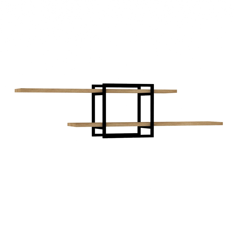 Ραφιέρα τοίχου Mone Megapap χρώμα sapphire oak - μαύρο 120x18x30εκ.