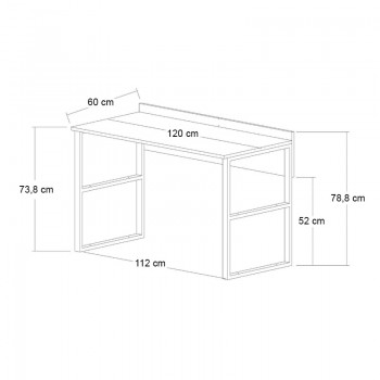 Γραφείο εργασίας Rana Megapap χρώμα καρυδί - μαύρο 120x60x78,8εκ.