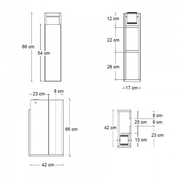 Ντουλάπι μπάνιου Paper Megapap χρώμα λευκό 17x42x66εκ.