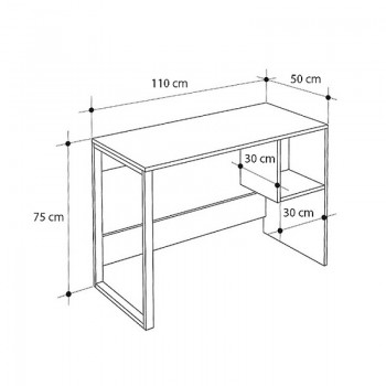 Γραφείο εργασίας Cubo Megapap χρώμα black wood 110x50x75εκ.