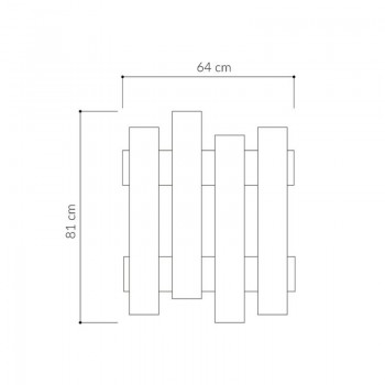 Κρεμάστρα τοίχου Wave Megapap χρώμα black wood 64x4x81εκ.