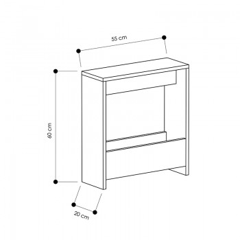 Τραπεζάκι βοηθητικό Simpi Megapap χρώμα sapphire oak 55x20x60εκ.