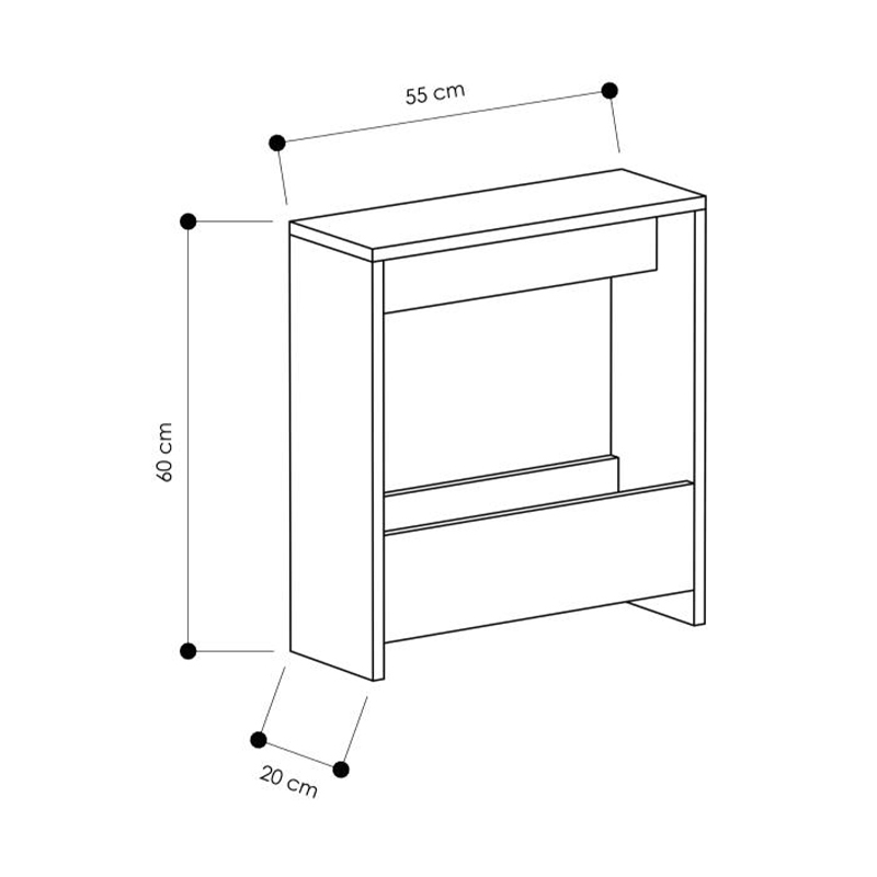 Τραπεζάκι βοηθητικό Simpi Megapap χρώμα λευκό 55x20x60εκ.