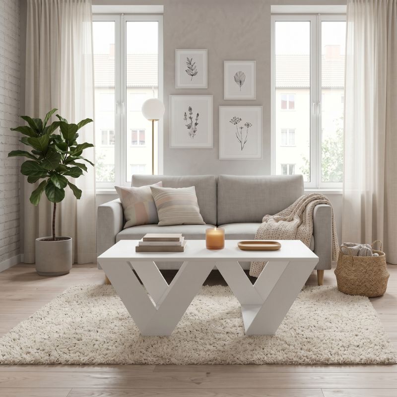 Τραπεζάκι σαλονιού Pipra Megapap χρώμα λευκό 110x60x40εκ.