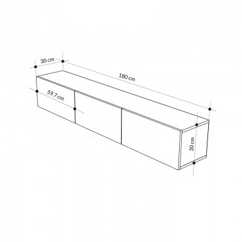 Έπιπλο τηλεόρασης επιτοίχιο Francy Megapap χρώμα ash green 180x30x30εκ.