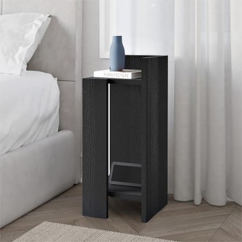 Κομοδίνο Elos Megapap δεξί χρώμα black wood 25x27x60εκ.