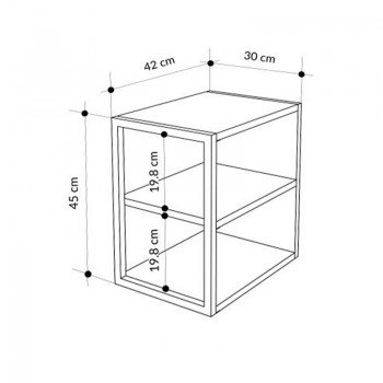 Τραπεζάκι βοηθητικό - Κομοδίνο Echo Megapap χρώμα sapphire oak 30x42x45εκ.