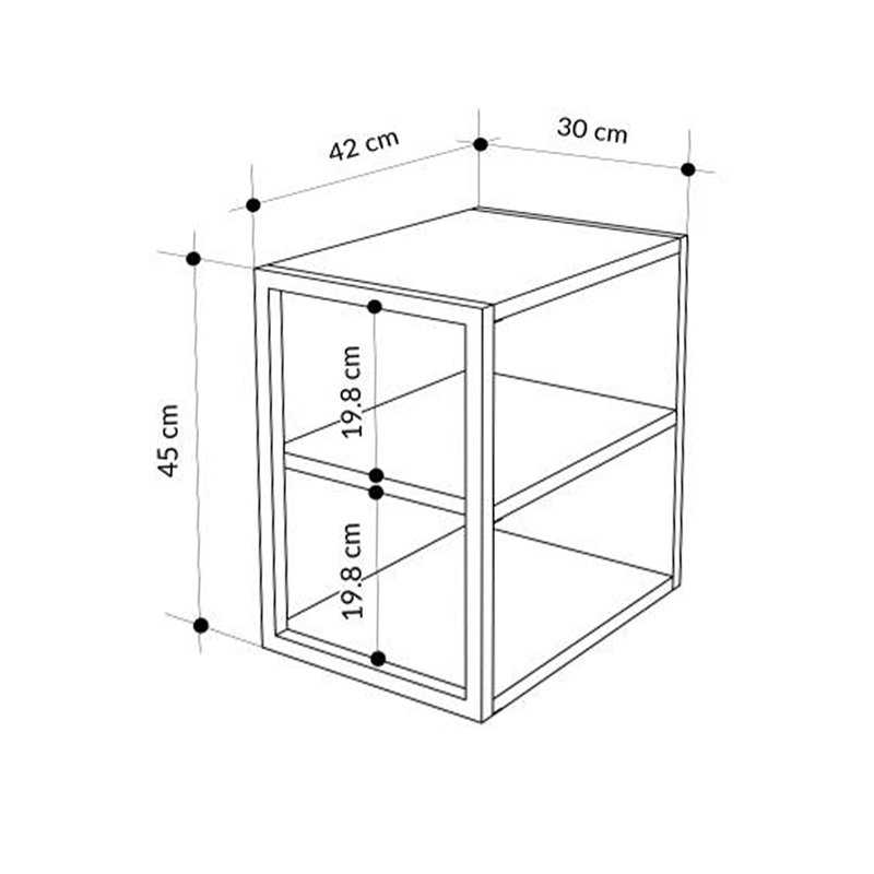 Τραπεζάκι βοηθητικό - Κομοδίνο Echo Megapap χρώμα sapphire oak 30x42x45εκ.