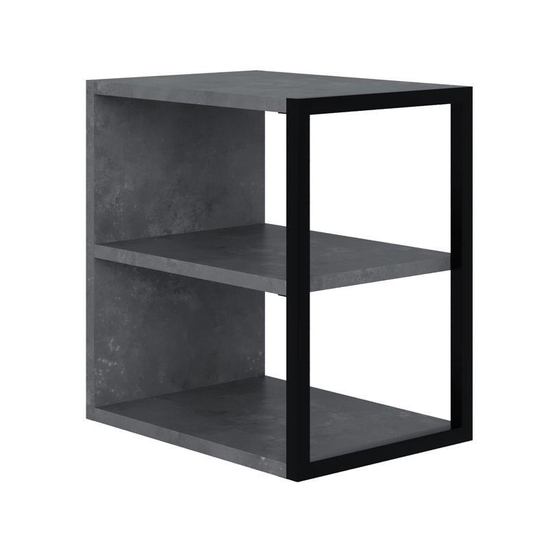 Τραπεζάκι βοηθητικό - Κομοδίνο Echo Megapap χρώμα γκρι ρετρό 30x42x45εκ.