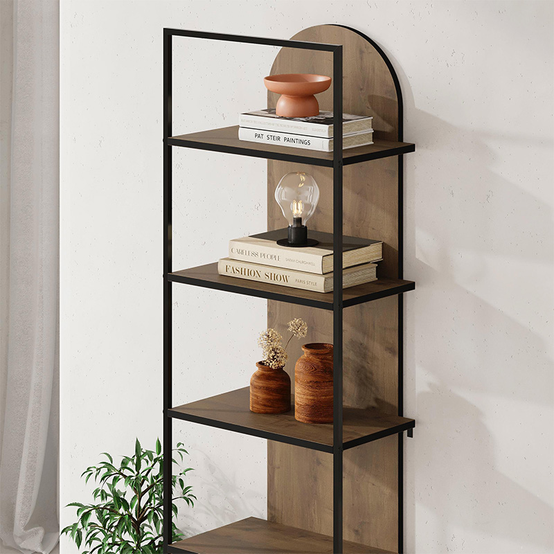 Βιβλιοθήκη Archy Megapap χρώμα ανοιχτό καρυδί 53x31,7x180εκ.