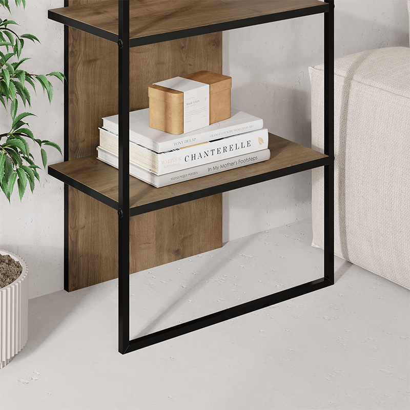 Βιβλιοθήκη Archy Megapap χρώμα ανοιχτό καρυδί 53x31,7x180εκ.